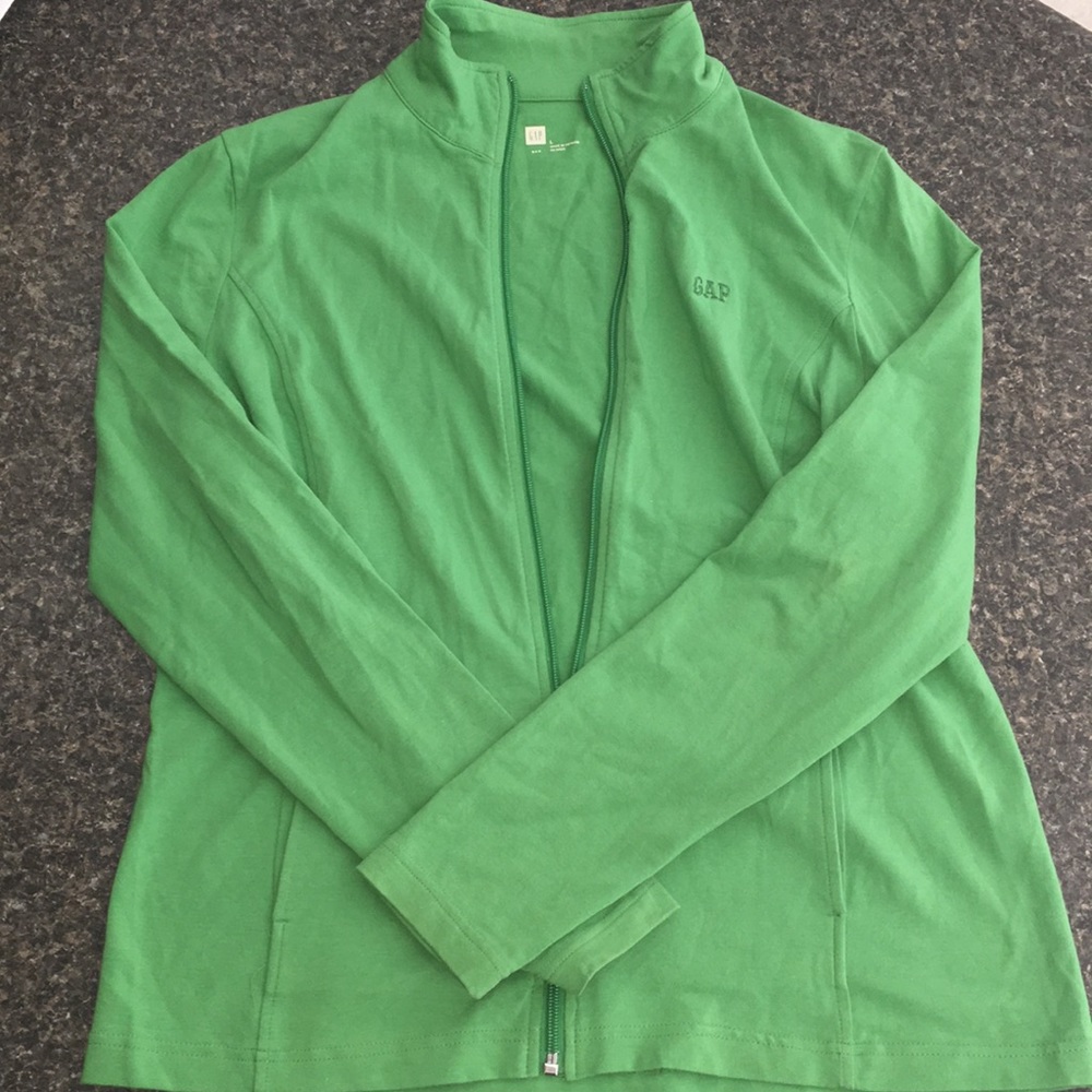Green and pink GAP zip up jacket